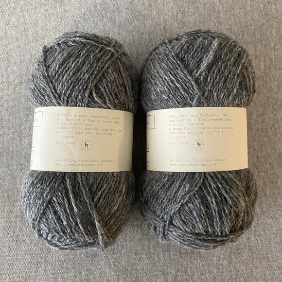 NWT Biches & Buches Le Petit Lambswool Colour Medium Grey Lot of 2 - Picture 2 of 6